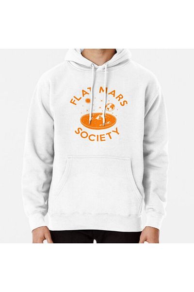 Hvit Stein Φούτερ με στάμπα Flat Mars Society