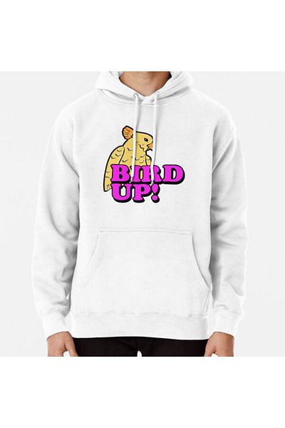 Hvit Stein Hanorac imprimat Bird Up
