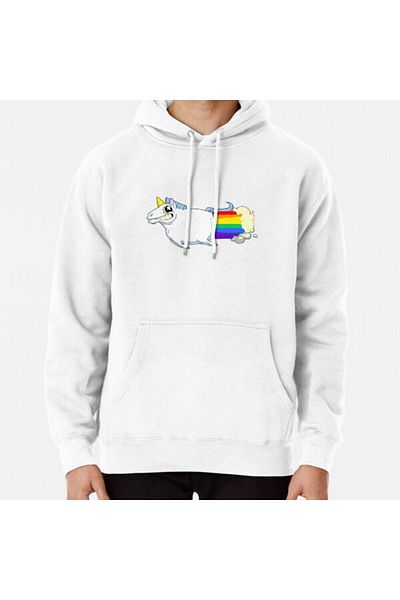 Hvit Stein Unicorn Farts Printed Sweatshirt