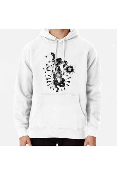 Hvit Stein Martial Snake Printed Sweatshirt