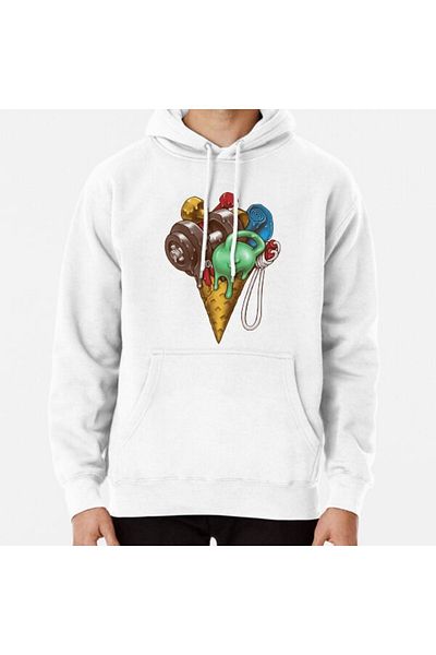 Hvit Stein Φούτερ με στάμπα Ice Cream Workout
