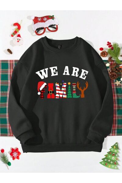 Pink Sky Plus Size Christmas Printed Oversize Sweatshirt