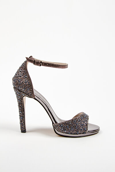KAYRA VARDAR SHOES Bantlı Inci Taşlı Aynalı Ökçe 11 Cm Yüksekli Abiye Ayakkabıçınar Kayra91099