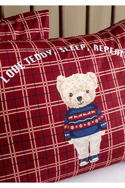 LC Waikiki Lcw Home Mixed Printed Bear Teddy Printed Pillow Case 2 Pieces 50X70 cm