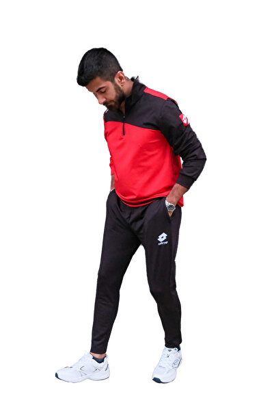 Lotto Red Black Men's Tracksuit Set