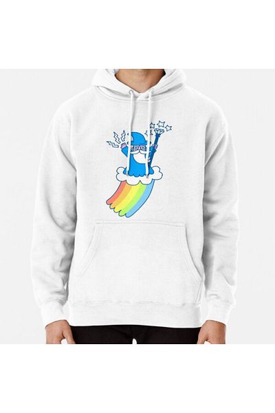 Hvit Stein Φούτερ με στάμπα Rainbow Wizard