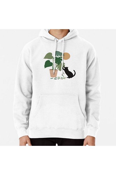 Hvit Stein Cat and Plant 13: The Making of Monstera Printed Sweatshirt