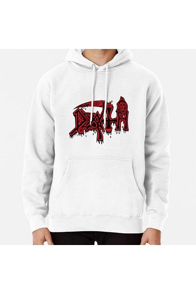 Hvit Stein Φούτερ με στάμπα DEATH LOGO