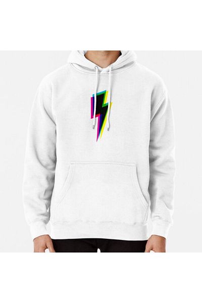 Hvit Stein Cmyk Lightning (Black) Printed Sweatshirt