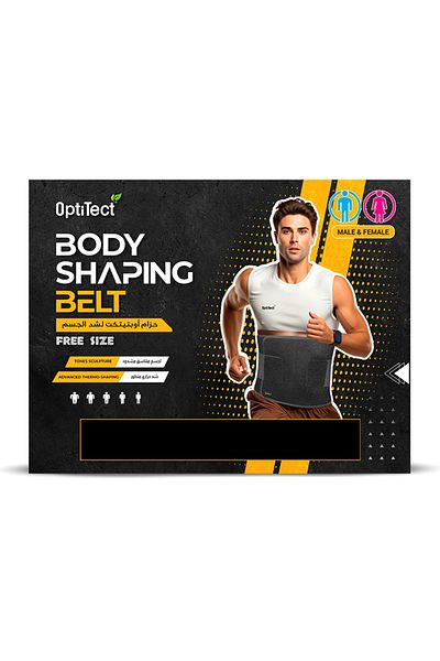 OptiTect Body Shaping Belt, Free Size, Black, Tones Sculpture, Advanced Thermo-shaping