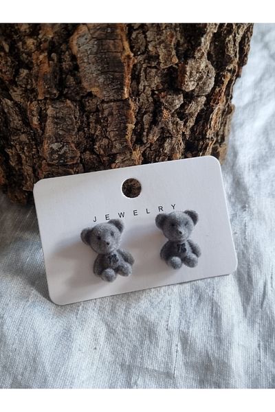 Brassito Cute Teddy Bear Earrings - Women's and Girls' New Model Color Options