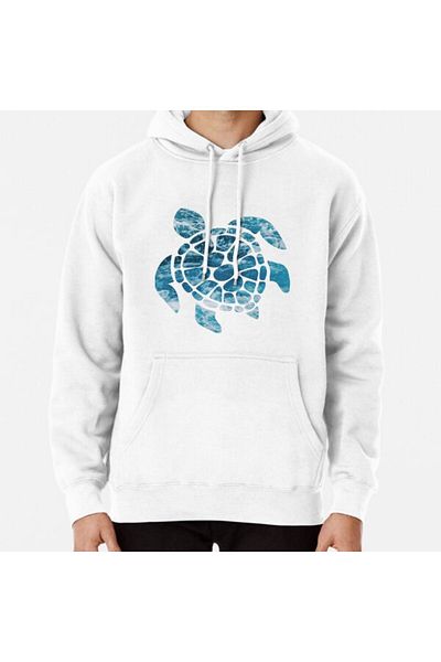 Hvit Stein Φούτερ με στάμπα Ocean Sea Turtle