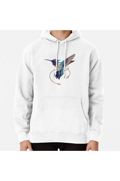 Hvit Stein Hanorac imprimat cu colibri