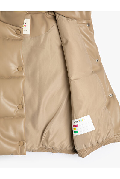 Koton Надувний жилет шкіряний з застібкою на липучці, комір-стійка, водонепроникний