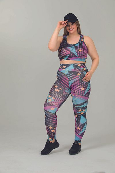 Lady Large Size Colorful Sports Suit