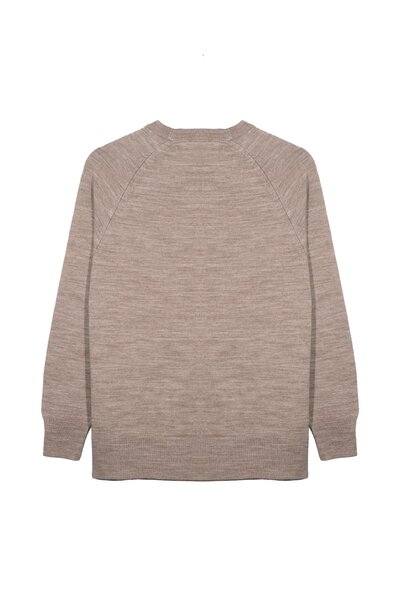 SHERIN Koyu Bej Bisiklet Yaka Kazak