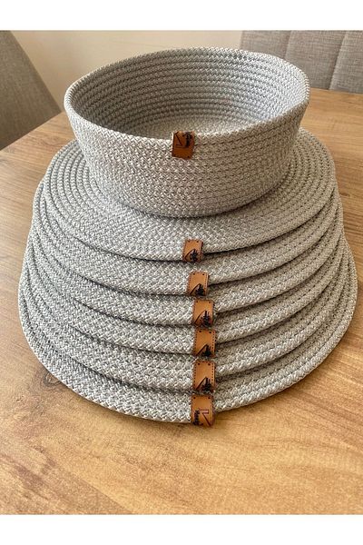 MS Glassware Καλάθι ψωμιού 7 τεμαχίων Platter Grey Wicker House - American Service