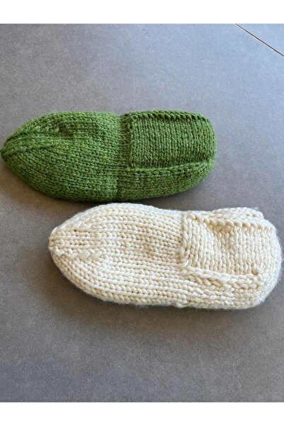 MESKSTORE Örgü patik , el örgüsü yün patik, erkek kadın çeyiz set, el yapımı patik, 39-41 37-39