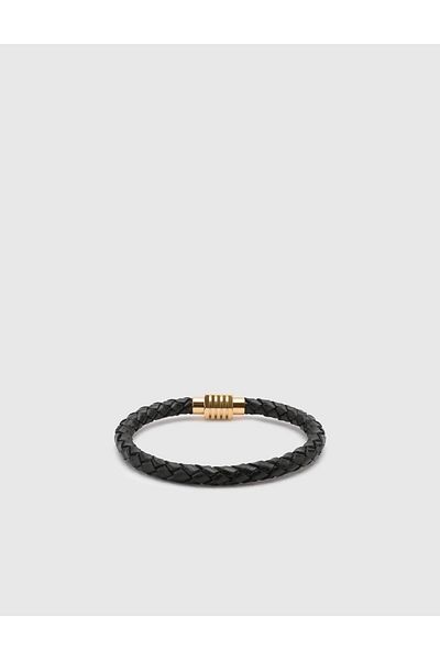İLVİ Men's Genuine Leather Black Bracelet - Digby