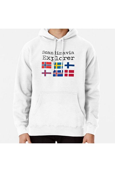 Hvit Stein Φούτερ με στάμπα Scandinavia Explorer