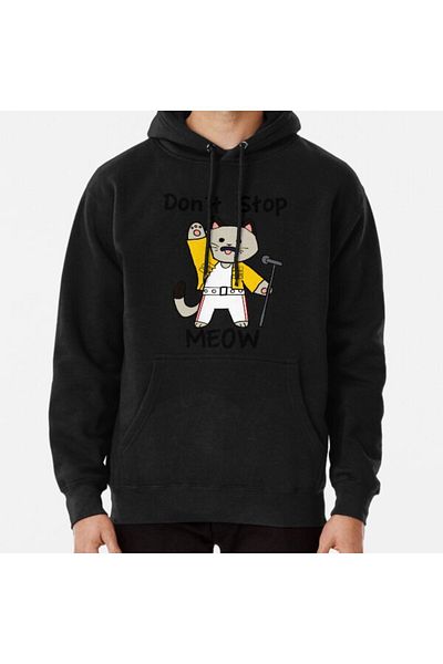 Hvit Stein Φούτερ με στάμπα Don't Stop Meow