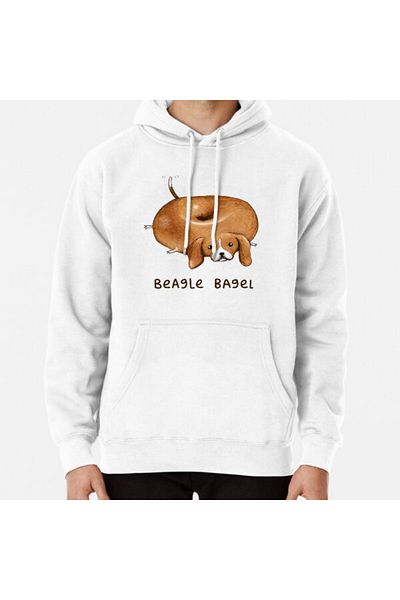 Hvit Stein Φούτερ με στάμπα Beagle Bagel
