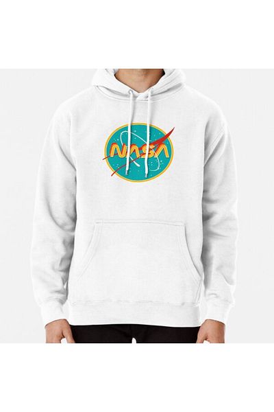 Hvit Stein Φούτερ με στάμπα NASA RETRO