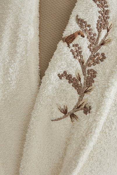 Karaca Home Bird %100 Pamuk Aile Banyo Seti Krem-Açık Gri