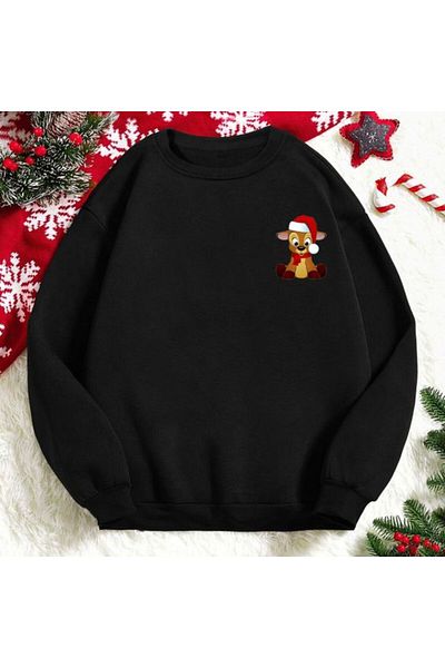 Pink Sky Plus Size Christmas Printed Oversize Sweatshirt