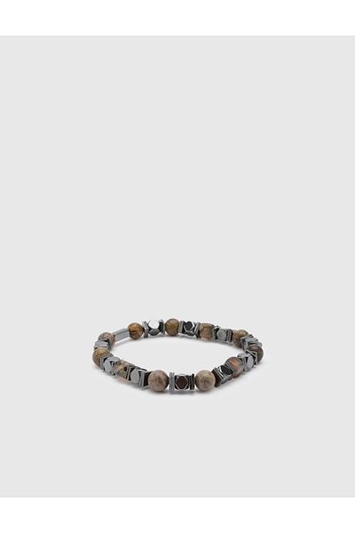 İLVİ Green Argyle Men's Natural Stone with Wrist