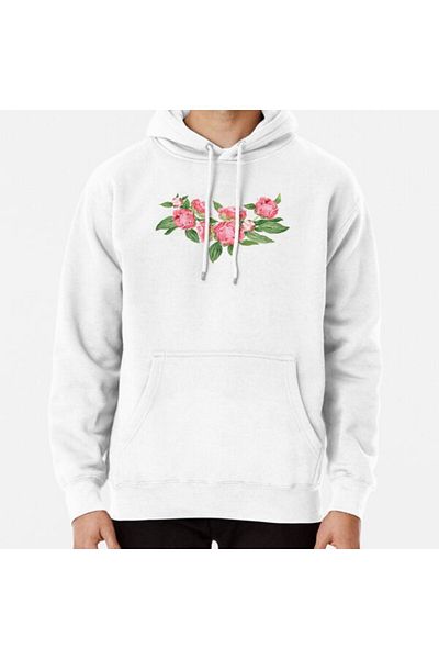 Hvit Stein Φούτερ με στάμπα με ακουαρέλα Peonies