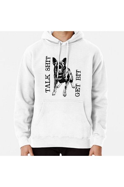 Hvit Stein Get Bit - German Shepherd Dog - Φούτερ με στάμπα GSD