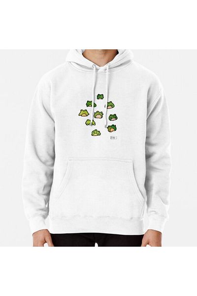 Hvit Stein Φούτερ Frogs Doodle με στάμπα