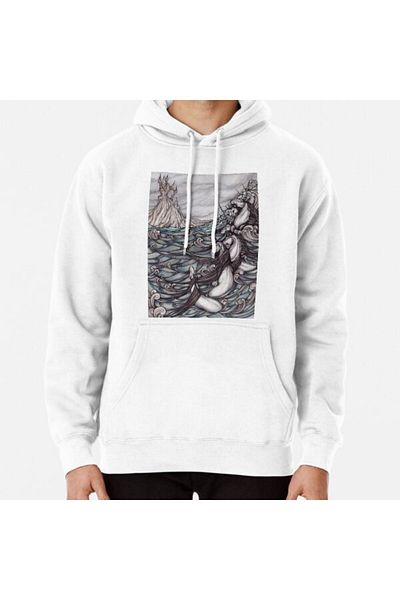 Hvit Stein Unicorns in Sea Printed Sweatshirt