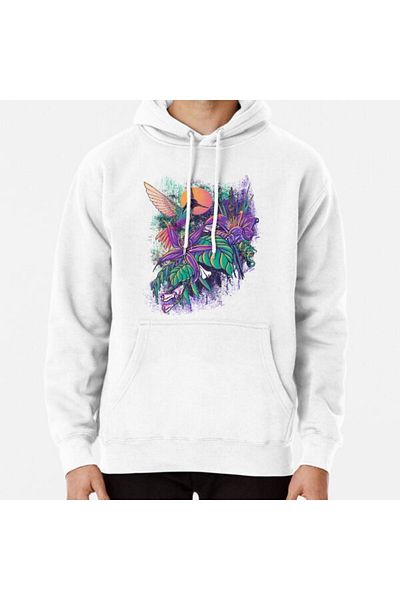 Hvit Stein Φούτερ με στάμπα Purple Garden