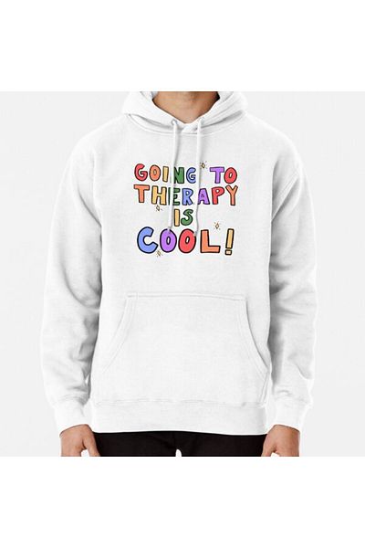 Hvit Stein Going to Therapy Is Cool! Printed Sweatshirt