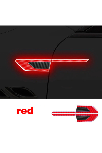 choice2 Red 2PCS Car Door Handle Reflective Stickers Side Safety Warning Door...