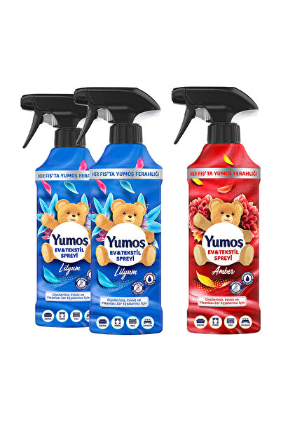 Yumoş Sprey Yıkanması Zor Eşyalar Için Giysi Spreyi Amber 450 ml X1 Sprey Lilyum 450 ml X2