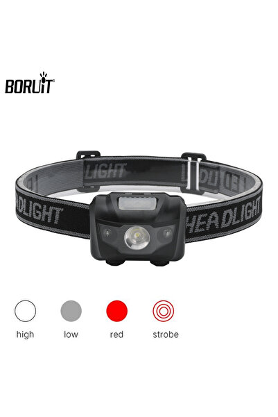 Choice black BORUiT 3W Powerfull Mini Headlamp Red Light LED Headlight 4-Mode...