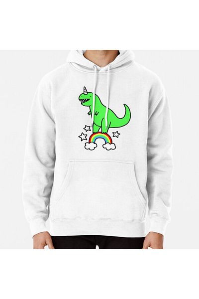 Hvit Stein Φούτερ με στάμπα T-Rexicorn