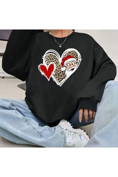 Pink Sky Plus Size Christmas Printed Oversize Sweatshirt