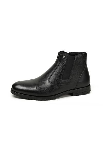 Pierre Cardin Pc- 11925251   Black Skin Leather Men's Classic Boots
