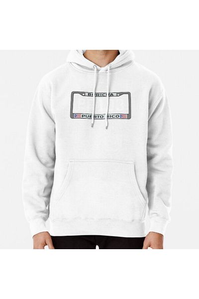 Hvit Stein Boricua License Plaçete Puerto Rico Charity Sweatshirt