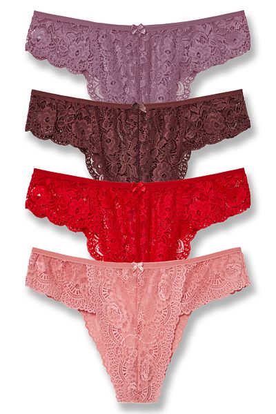 HNX Γυναικείο εσώρουχο 4'lü Lace High Waist Plus Size Brazil