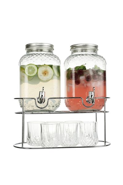 Bien Servi 9-Piece Durable and Elegant Design Beverage Dispenser Set