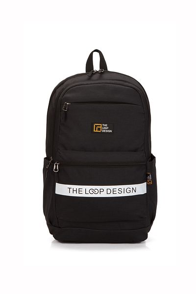 LOOP DESIGN UNISEX ΜΑΥΡΟ ΚΑΘΗΜΕΡΙΝΟ ΣΑΚΙΔΙΟ ΠΛΑΤΗΣ