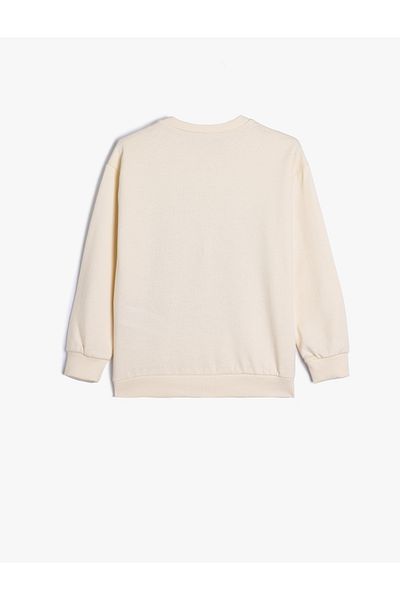 Koton Sweatshirt Mit Rundhalsausschnitt, Langen Ärmeln, Baumwolle, Schmetterlingsmuster