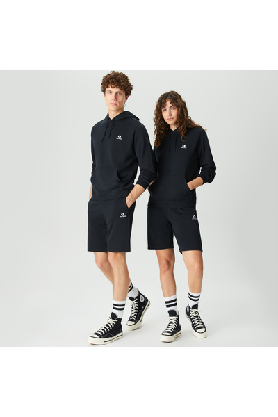 Converse Go-To Embroidered Star Chevron Fleece Unisex Siyah Şort