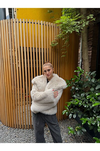 Paraf style Premium Oversize Γούνινο Παλτό - Φαρδύ Γιακά Πτυσσόμενο