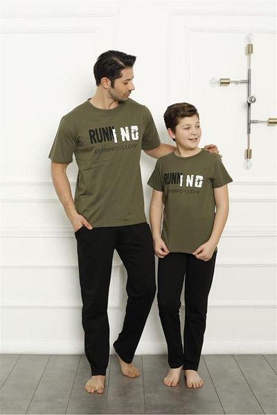 Akbeniz Οικογενειακή φόρμα πιτζάμες Father Son Khaki Πωλείται χωριστά 50102